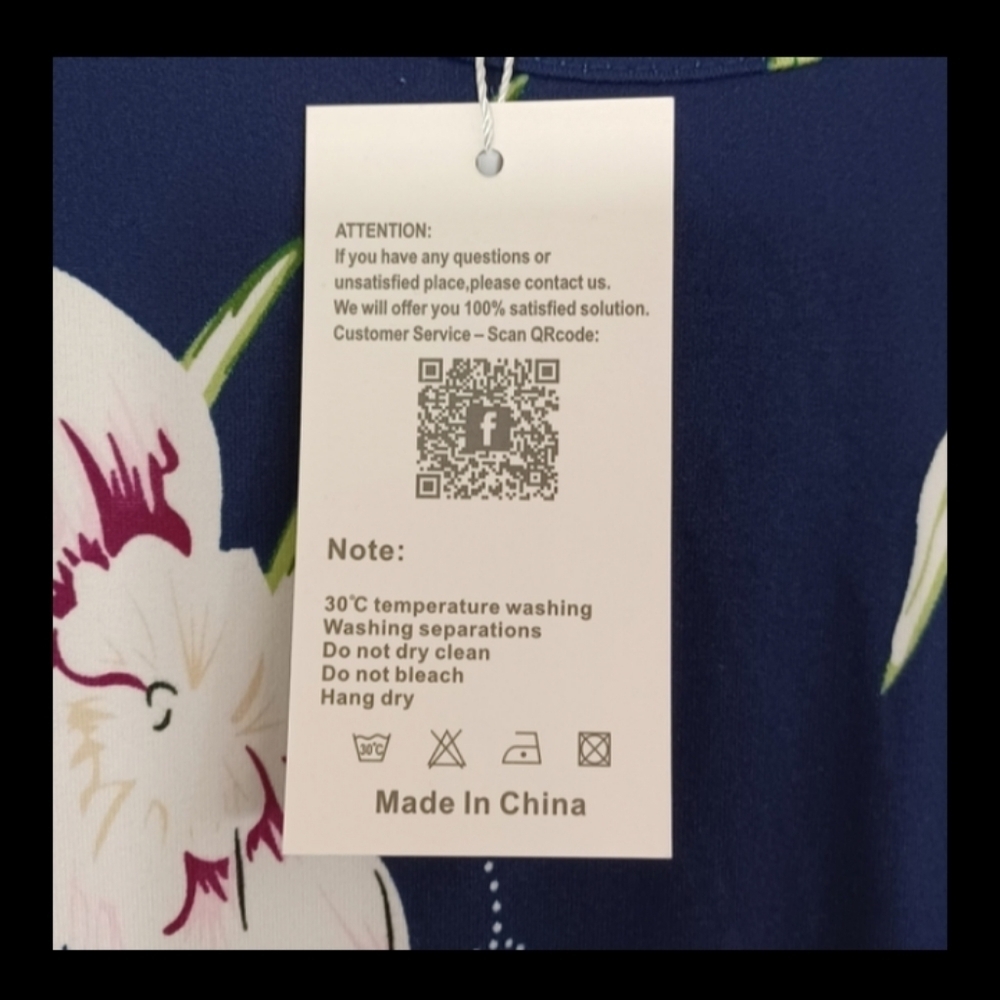 AUSELILY Blue Navy Garden Floral Maxi Soft Stretchy Modest Pocket Summer Dress - Picture 9 of 15